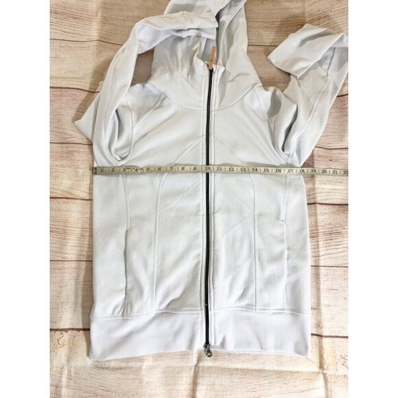 Indygena Women's White Hooded Full Zip Casual Sweater - Small - Picture 8 of 12